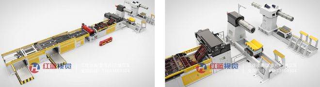 红蓝视觉×炫弘数控：打造平开波剪生产线动画助力新品推广(图1)